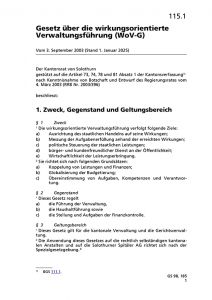 Gesetzgebung über die wirkungsorientierte Verwaltungsführung