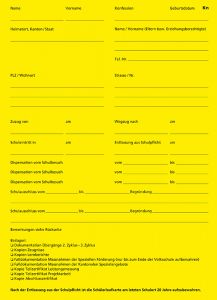 Schülerlaufkarten für Knaben