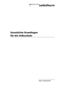 Gesetzliche Grundlagen für die Volksschule