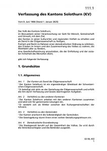 Verfassung des Kantons Solothurn
